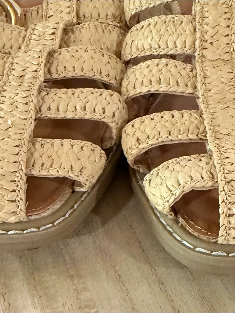 Dolce Vita Falcun Natural Raffia Gladiator Slide Sandals Women’s 10